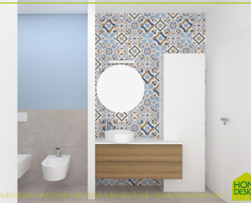 RENDER 3 soluzione 2 Progettazione di un bagno stretto e lungo Progetto di ristrutturazione di un bagno stretto e lungo RENDER 3 soluzione 2